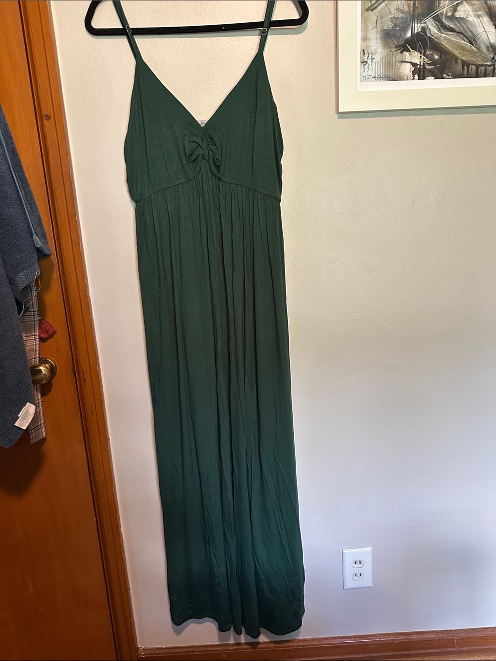 white birch Dark Green Spaghetti-Strap Maxi Dress